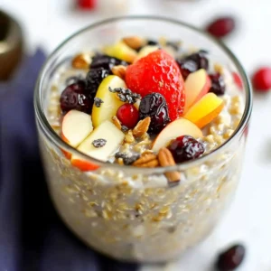 Dairy-Free Overnight Oats with Apples and Cranberries Recipe