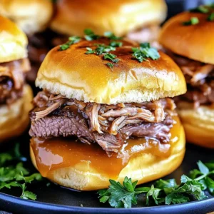 Delicious French Dip Beef Sliders Recipe with Au Jus Dipping Sauce