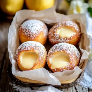 Delicious Italian Bomboloni with Creamy Vanilla Custard Filling